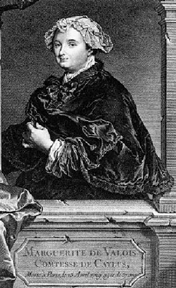 Marthe-Marguerite Le Valois de Villette de Mursay -Madame de Caylus - Gravure de Jean Daullé d'après Hyacinthe Rigaud